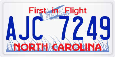 NC license plate AJC7249