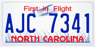 NC license plate AJC7341