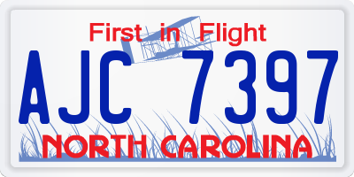NC license plate AJC7397