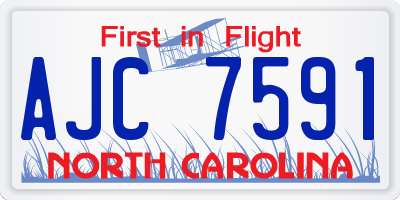 NC license plate AJC7591