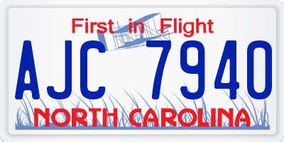 NC license plate AJC7940