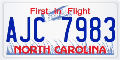 NC license plate AJC7983