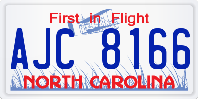 NC license plate AJC8166