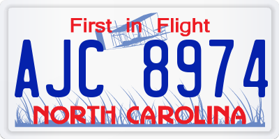 NC license plate AJC8974