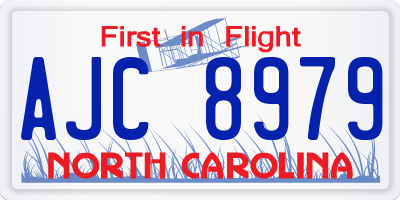 NC license plate AJC8979