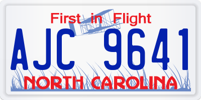 NC license plate AJC9641