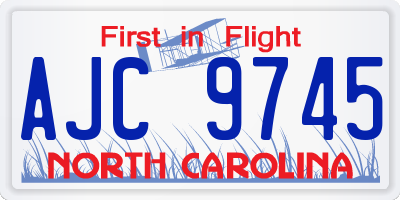 NC license plate AJC9745