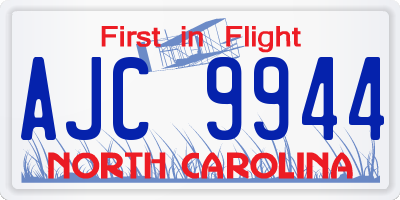 NC license plate AJC9944