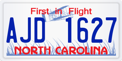 NC license plate AJD1627