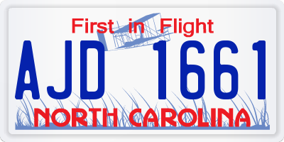 NC license plate AJD1661