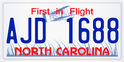 NC license plate AJD1688