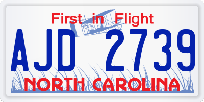 NC license plate AJD2739