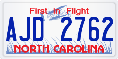 NC license plate AJD2762