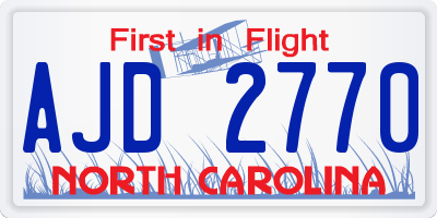 NC license plate AJD2770