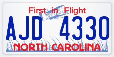 NC license plate AJD4330