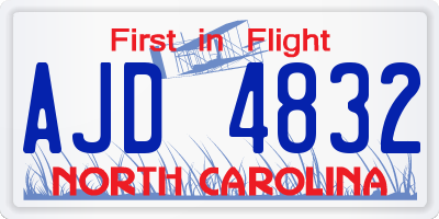 NC license plate AJD4832