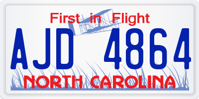 NC license plate AJD4864