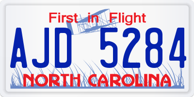 NC license plate AJD5284