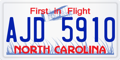 NC license plate AJD5910