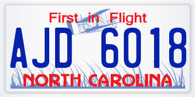 NC license plate AJD6018