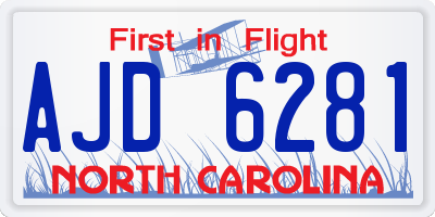 NC license plate AJD6281