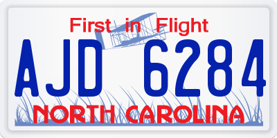 NC license plate AJD6284