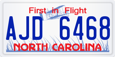 NC license plate AJD6468