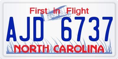 NC license plate AJD6737