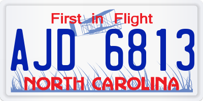 NC license plate AJD6813