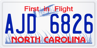 NC license plate AJD6826