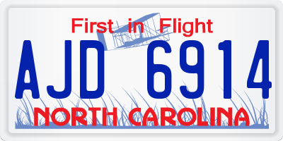 NC license plate AJD6914