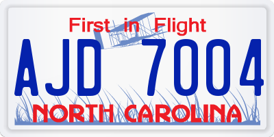 NC license plate AJD7004