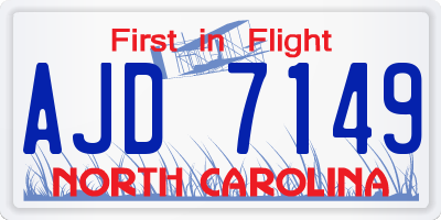 NC license plate AJD7149