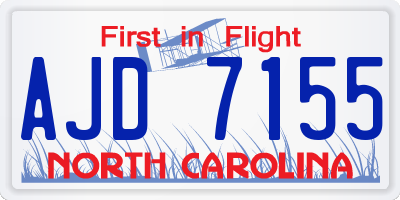 NC license plate AJD7155