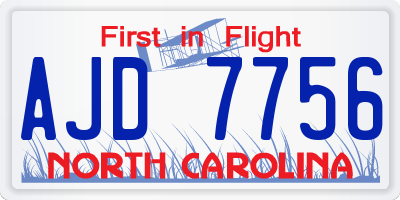 NC license plate AJD7756