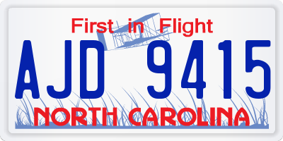 NC license plate AJD9415