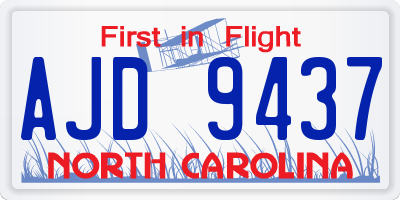 NC license plate AJD9437
