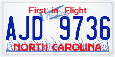 NC license plate AJD9736