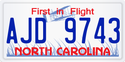 NC license plate AJD9743