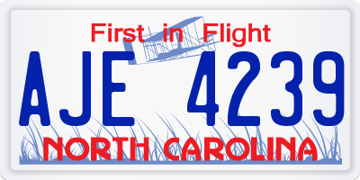 NC license plate AJE4239