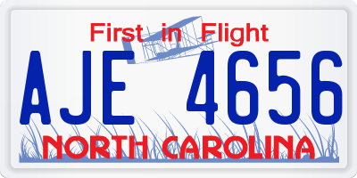 NC license plate AJE4656