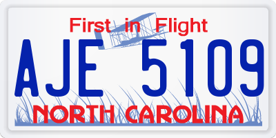NC license plate AJE5109
