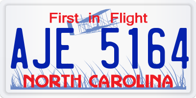 NC license plate AJE5164