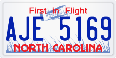 NC license plate AJE5169