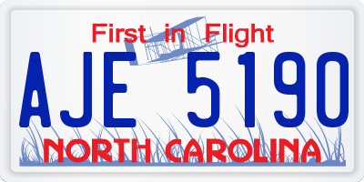 NC license plate AJE5190