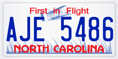 NC license plate AJE5486