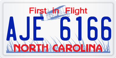 NC license plate AJE6166