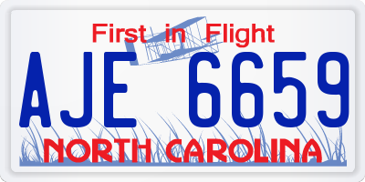 NC license plate AJE6659