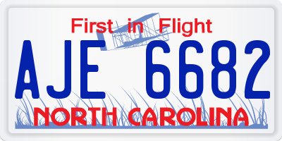 NC license plate AJE6682