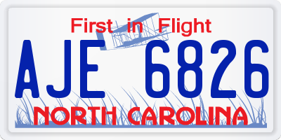 NC license plate AJE6826